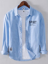 Men's Plus Size Button Up Long Sleeve Shirt Blue / M