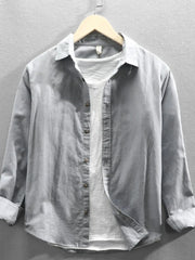 Men's Plus Size Button Up Long Sleeve Shirt Dark Gray / M