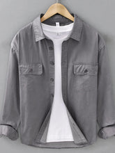 Men's Plus Size Button Up Long Sleeve Shirt Gray / M