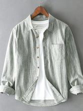 Men's Plus Size Button-Up Long Sleeve Shirt Green / M