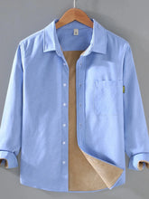 Men's Plus Size Button Up Long Sleeve Shirt Light Blue / M