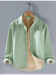Men's Plus Size Button Up Long Sleeve Shirt Light Green / M