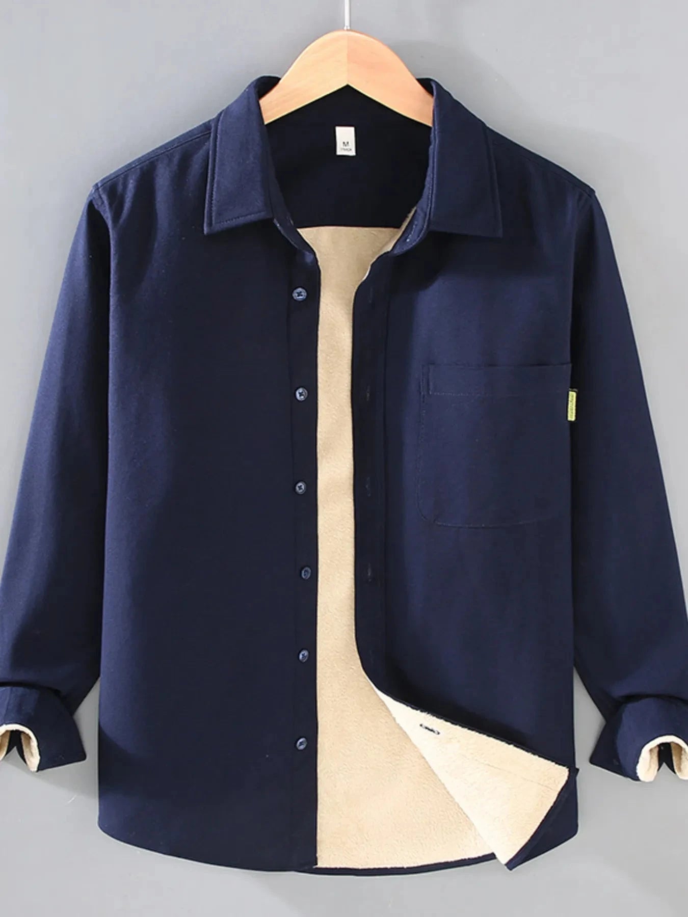 Men's Plus Size Button Up Long Sleeve Shirt Royal Blue / M