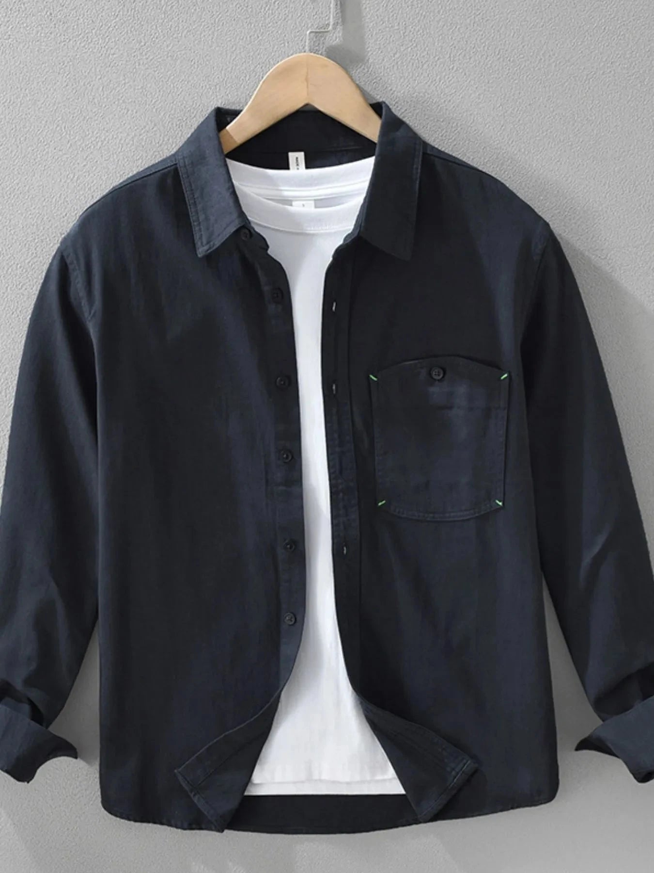 Men's Plus Size Button Up Long Sleeve Shirt Royal Blue / M