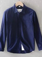 Men's Plus Size Button Up Long Sleeve Shirt Sapphire Blue / M