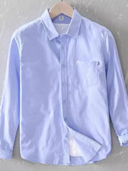 Men's Plus Size Button Up Long Sleeve Shirt Sky Blue / M