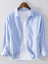 Men's Plus Size Button Up Long Sleeve Shirt Sky Blue / M