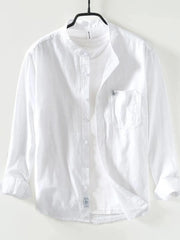 Men's Plus Size Button Up Long Sleeve Shirt White / M