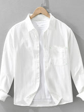 Men's Plus Size Button Up Long Sleeve Shirt White / M