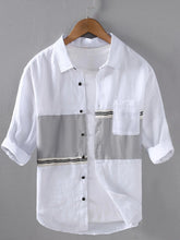Men's Plus Size Button Up Long Sleeve Shirt White / M