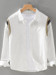 Men's Plus Size Button-Up Long Sleeve Shirt White / M