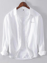 Men's Plus Size Button Up Long Sleeve Shirt White / M