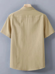 Men's Plus Size Button Up Short Sleeve Shirt