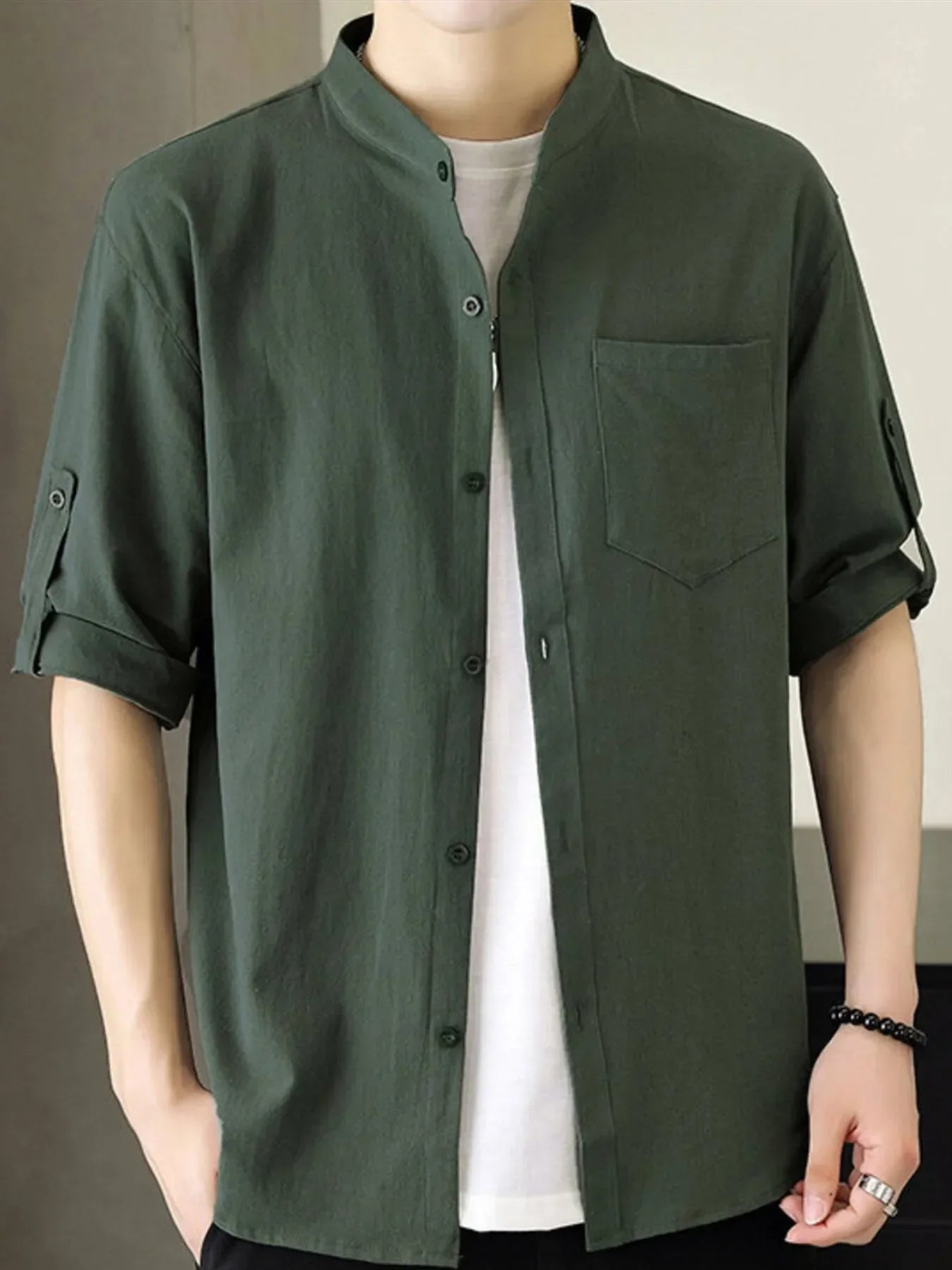 Men's Plus Size Button Up Short Sleeve Shirt