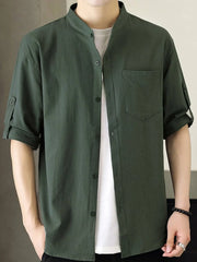 Men's Plus Size Button Up Short Sleeve Shirt