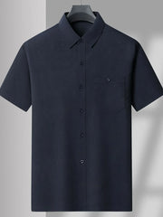 Men's Plus Size Button Up Short Sleeve Shirt and Pants Set