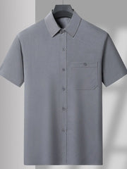 Men's Plus Size Button Up Short Sleeve Shirt and Pants Set