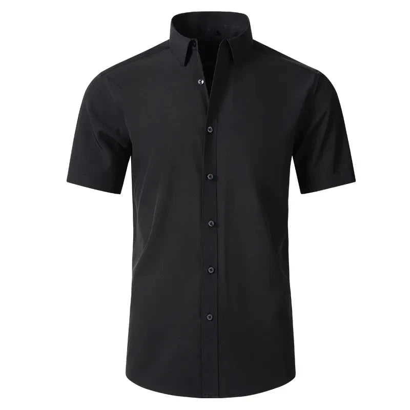 Men's Plus Size Button Up Short Sleeve Shirt Black / M