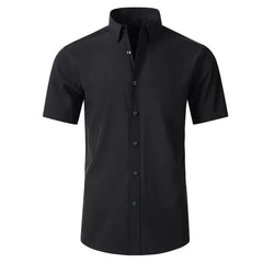 Men's Plus Size Button Up Short Sleeve Shirt Black / M