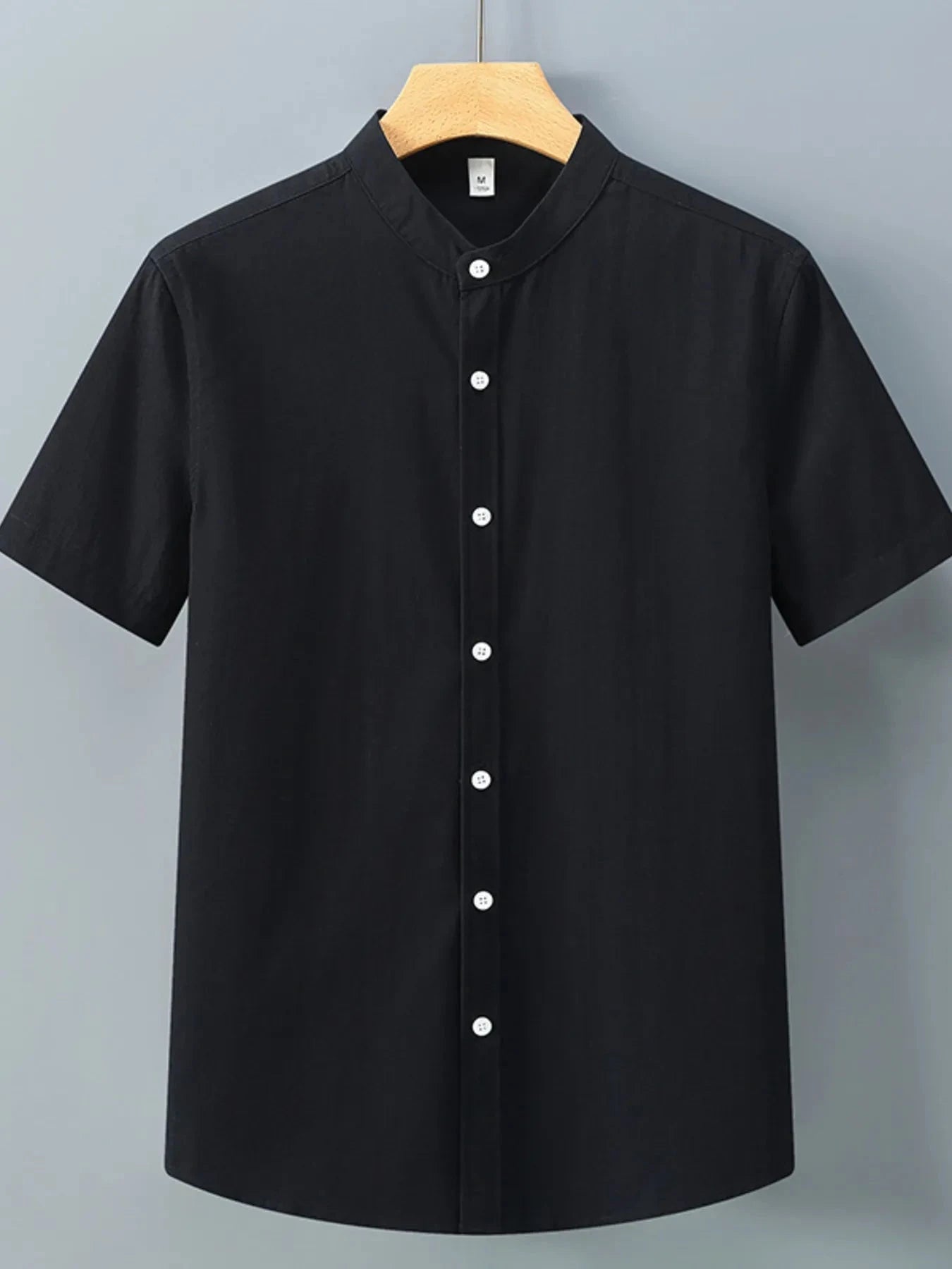 Men's Plus Size Button Up Short Sleeve Shirt Black / M
