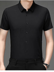 Men's Plus Size Button Up Short Sleeve Shirt Black / M