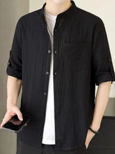 Men's Plus Size Button Up Short Sleeve Shirt Black / M