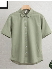Men's Plus Size Button Up Short Sleeve Shirt Sage / M