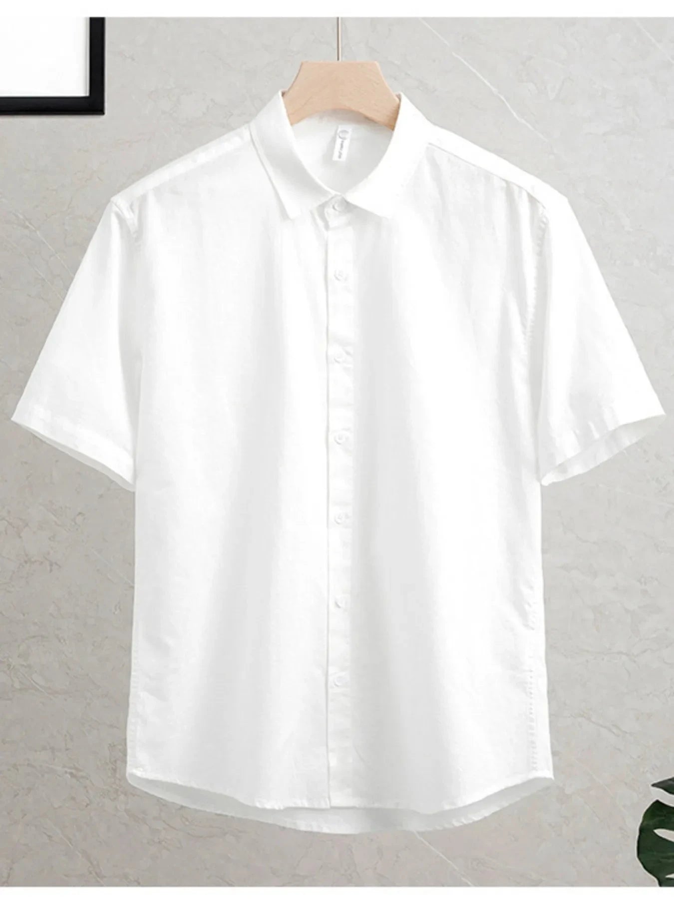 Men's Plus Size Button Up Short Sleeve Shirt White / M