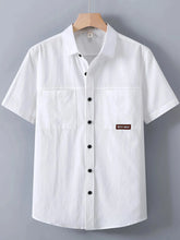 Men's Plus Size Button Up Short Sleeve Shirt White / M