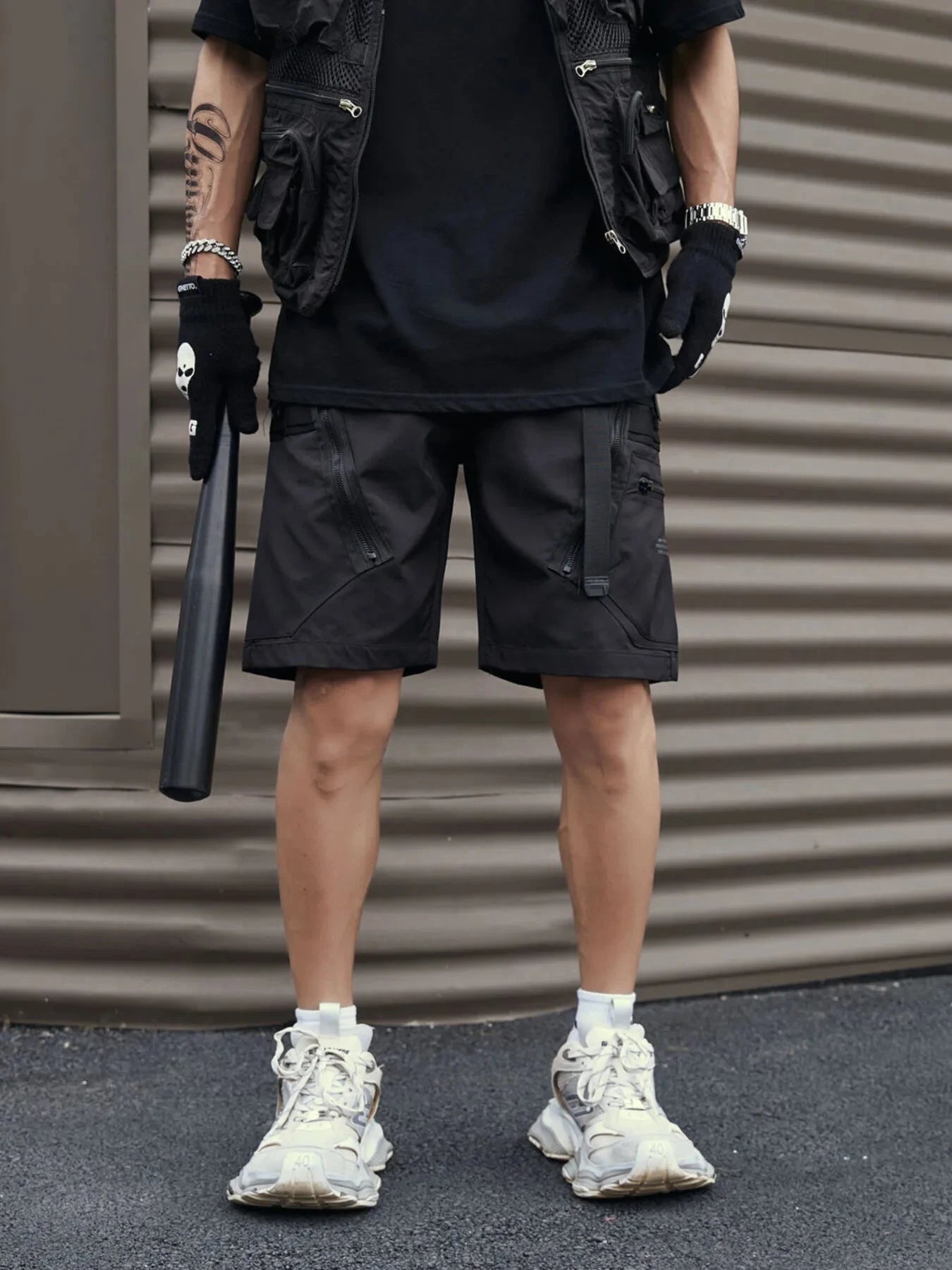 Men's Plus Size Cargo Shorts with Multi-Pockets Black / M