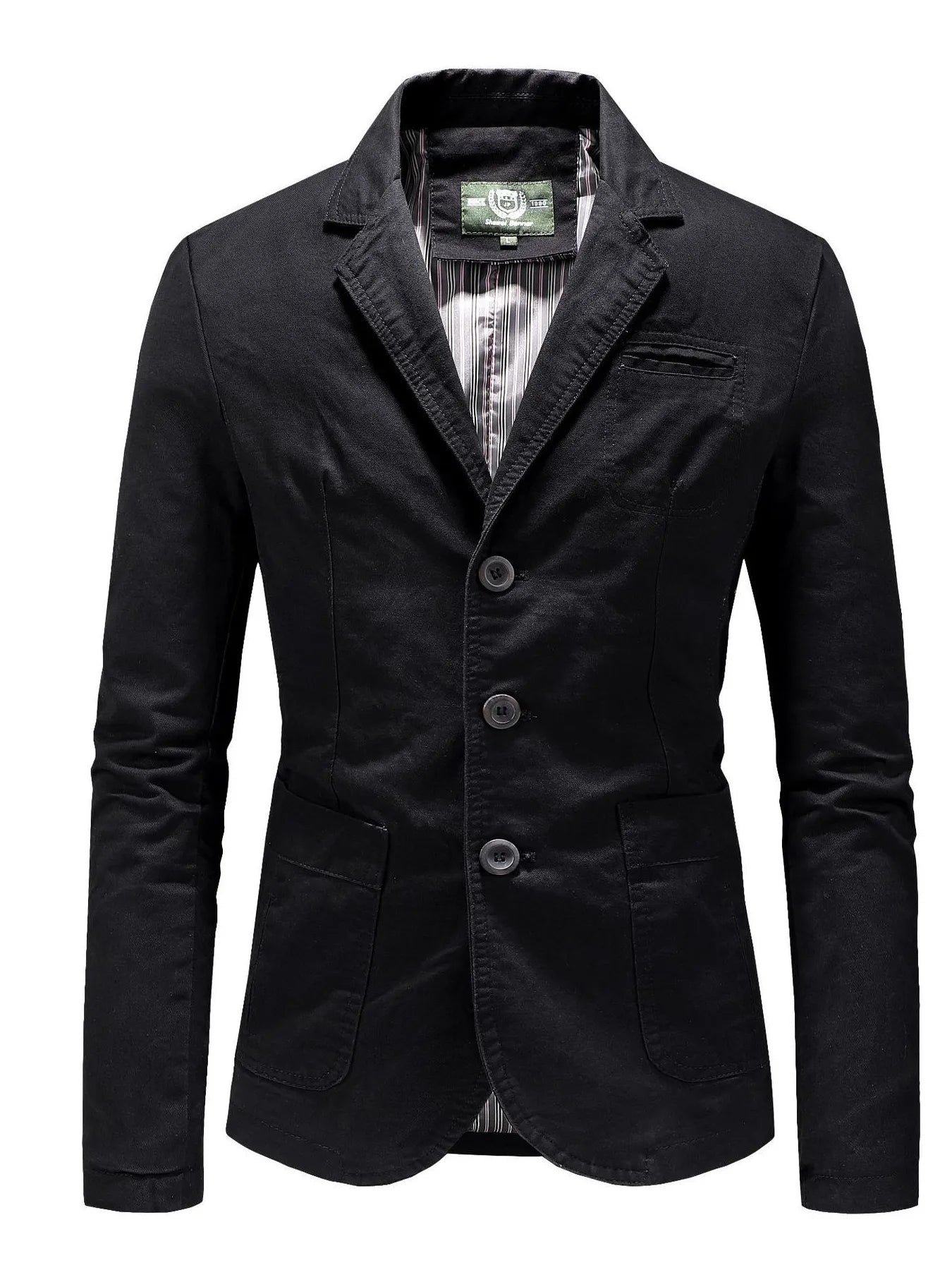 Men's Plus Size Casual Button Up Blazer Black / M