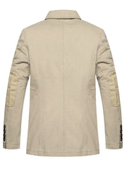 Men's Plus Size Casual Button Up Blazer with Plaid Lining