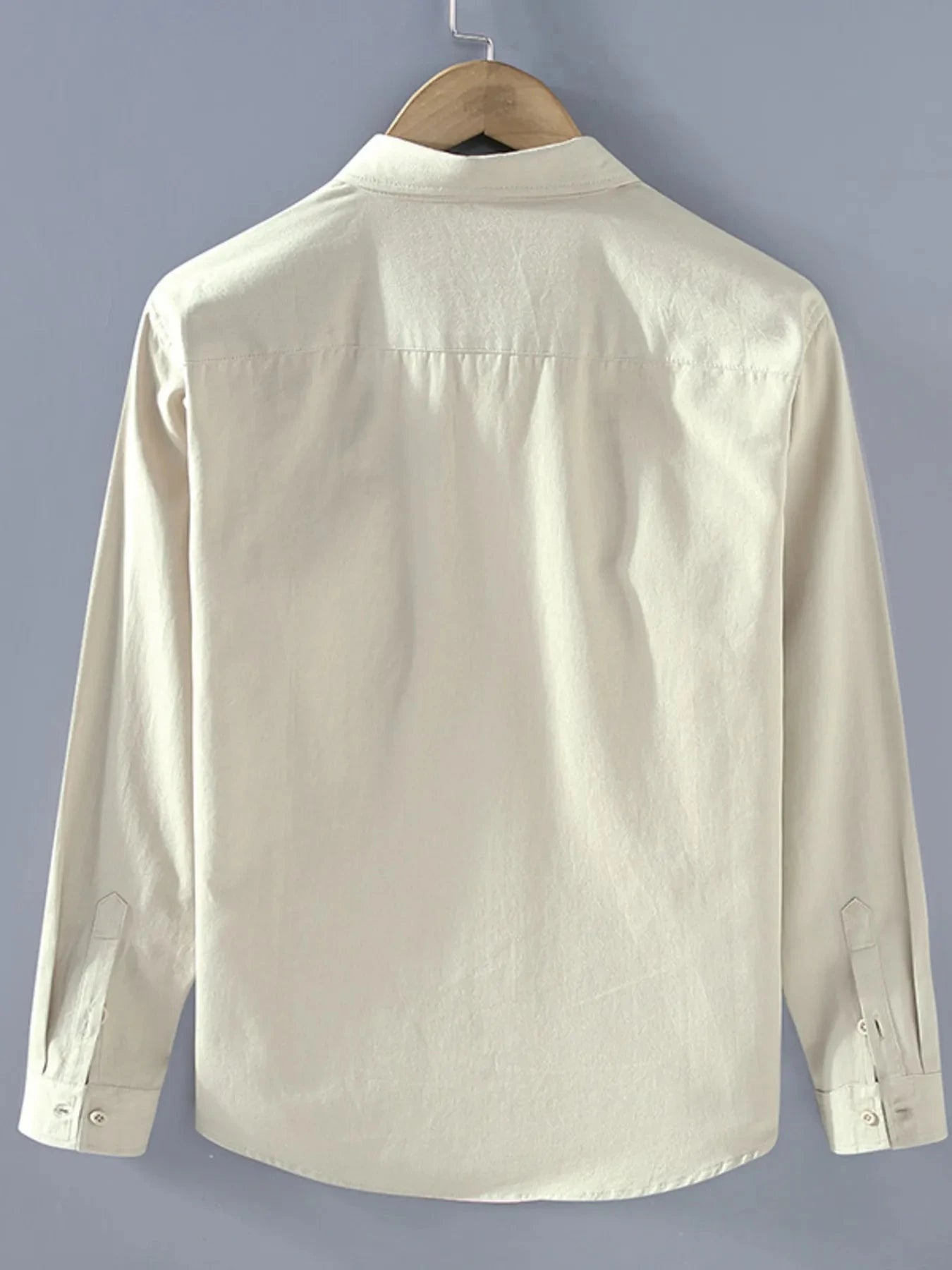 Men's Plus Size Casual Button-Up Shirt with Contrast Pocket
