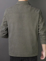 Men's Plus Size Casual Corduroy Button-Down Jacket