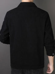 Men's Plus Size Casual Corduroy Button-Down Jacket