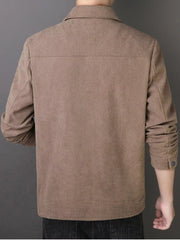 Men's Plus Size Casual Corduroy Button-Down Jacket