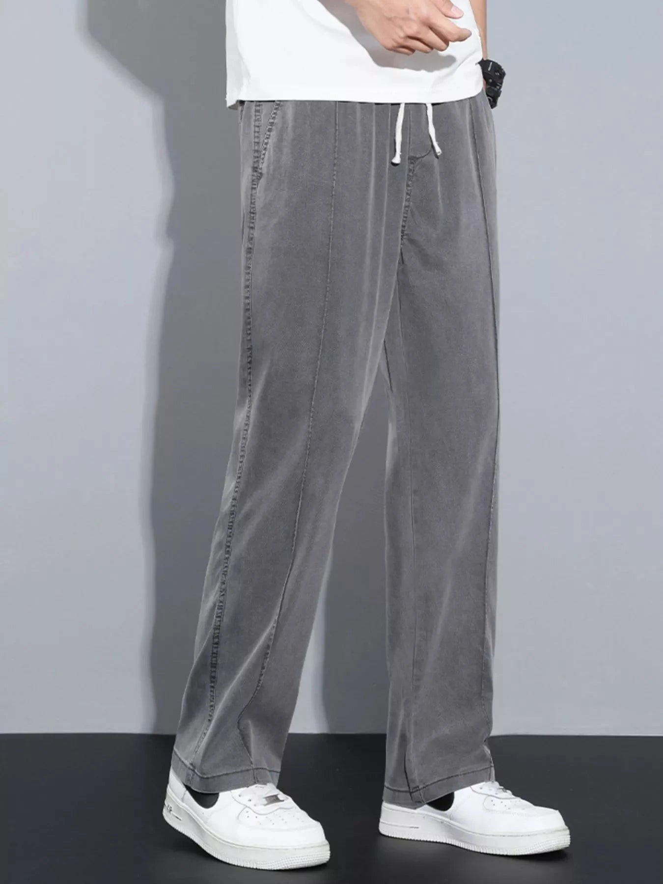 Men's Plus Size Casual Drawstring Pants Grey / M