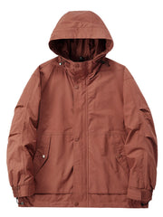 Men's Plus Size Casual Hooded Windproof Jacket Brick Red / M