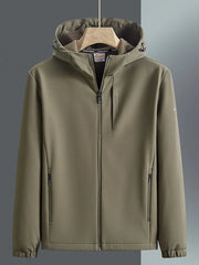 Men's Plus Size Casual Hooded Windproof Jacket Khaki / M