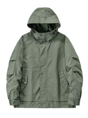 Men's Plus Size Casual Hooded Windproof Jacket Light Green / M