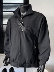 Men's Plus Size Casual Lightweight Bomber Jacket Black / M