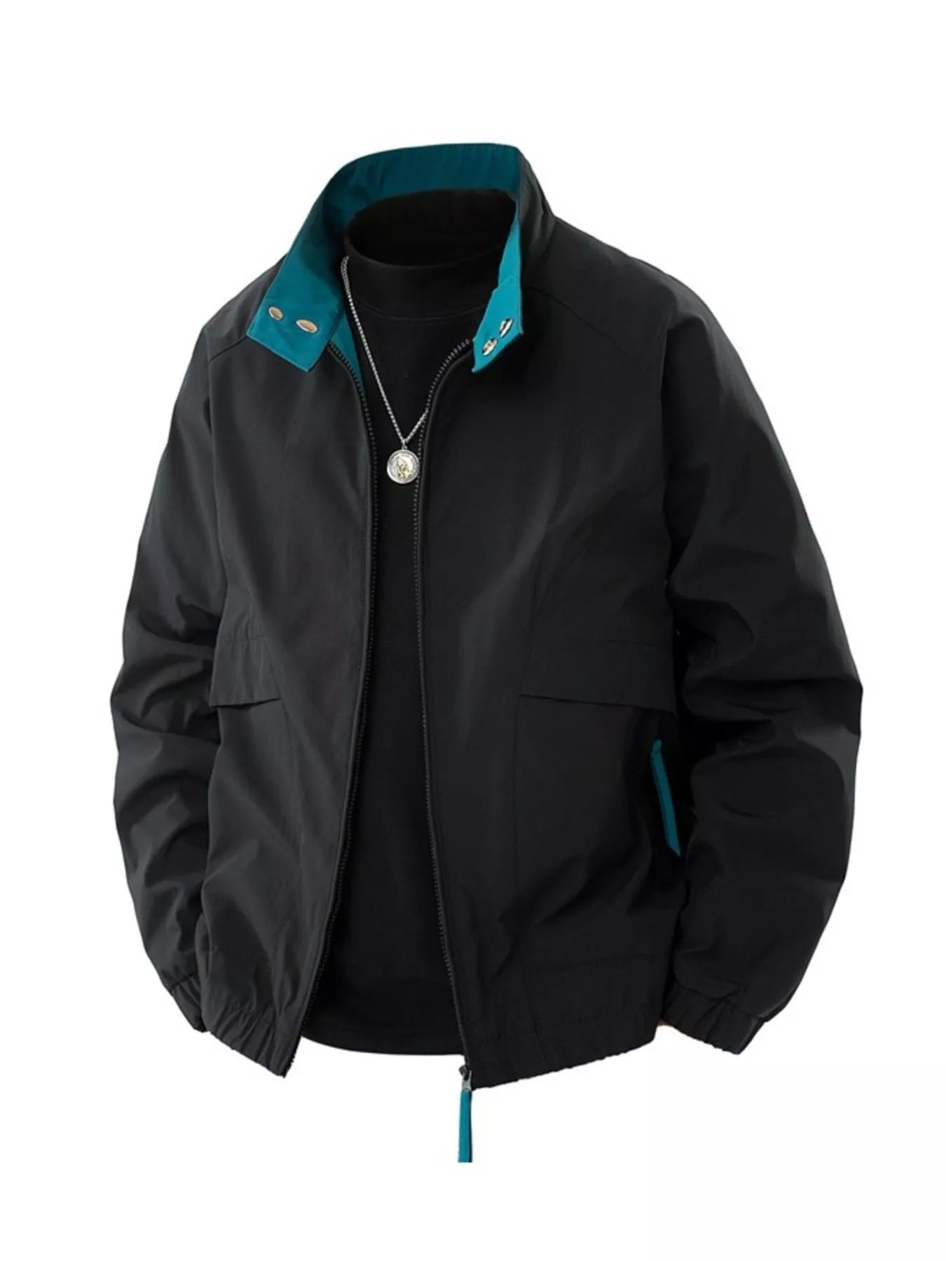 Men's Plus Size Casual Lightweight Windbreaker Jacket Black / S