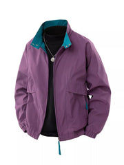 Men's Plus Size Casual Lightweight Windbreaker Jacket Grape Purple / S