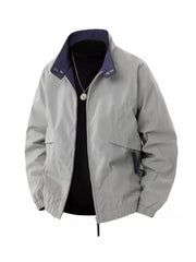 Men's Plus Size Casual Lightweight Windbreaker Jacket Silver Gray Green / S