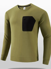 Men's Plus Size Casual Long Sleeve T-Shirt Yellow-Green / M