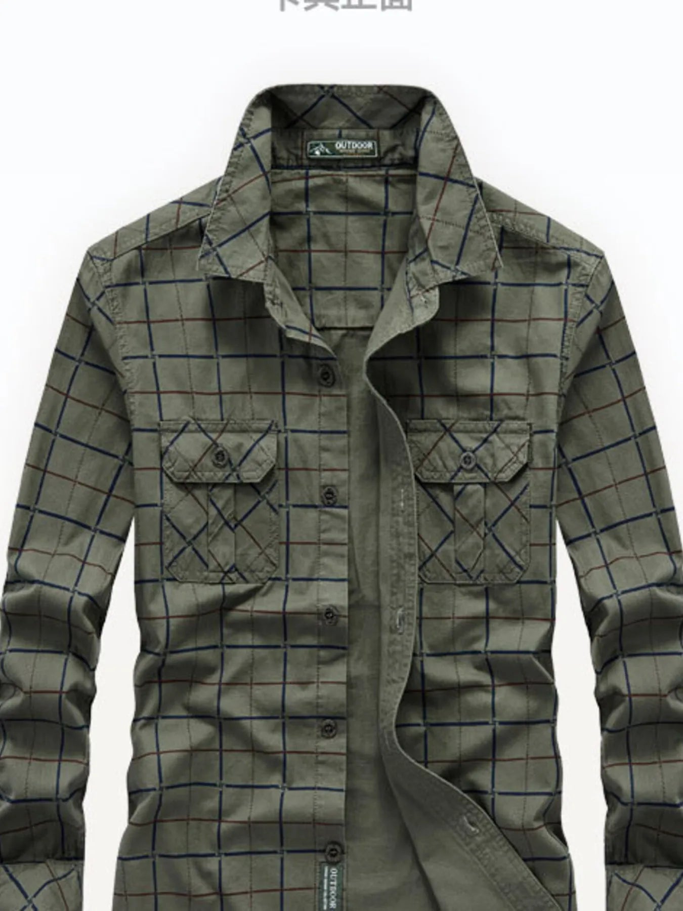 Men's Plus Size Casual Plaid Long Sleeve Shirt