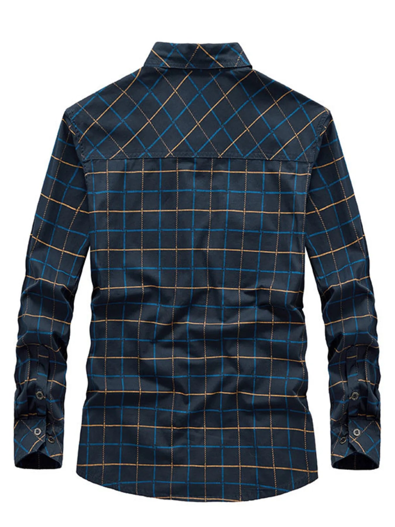 Men's Plus Size Casual Plaid Long Sleeve Shirt
