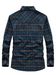 Men's Plus Size Casual Plaid Long Sleeve Shirt