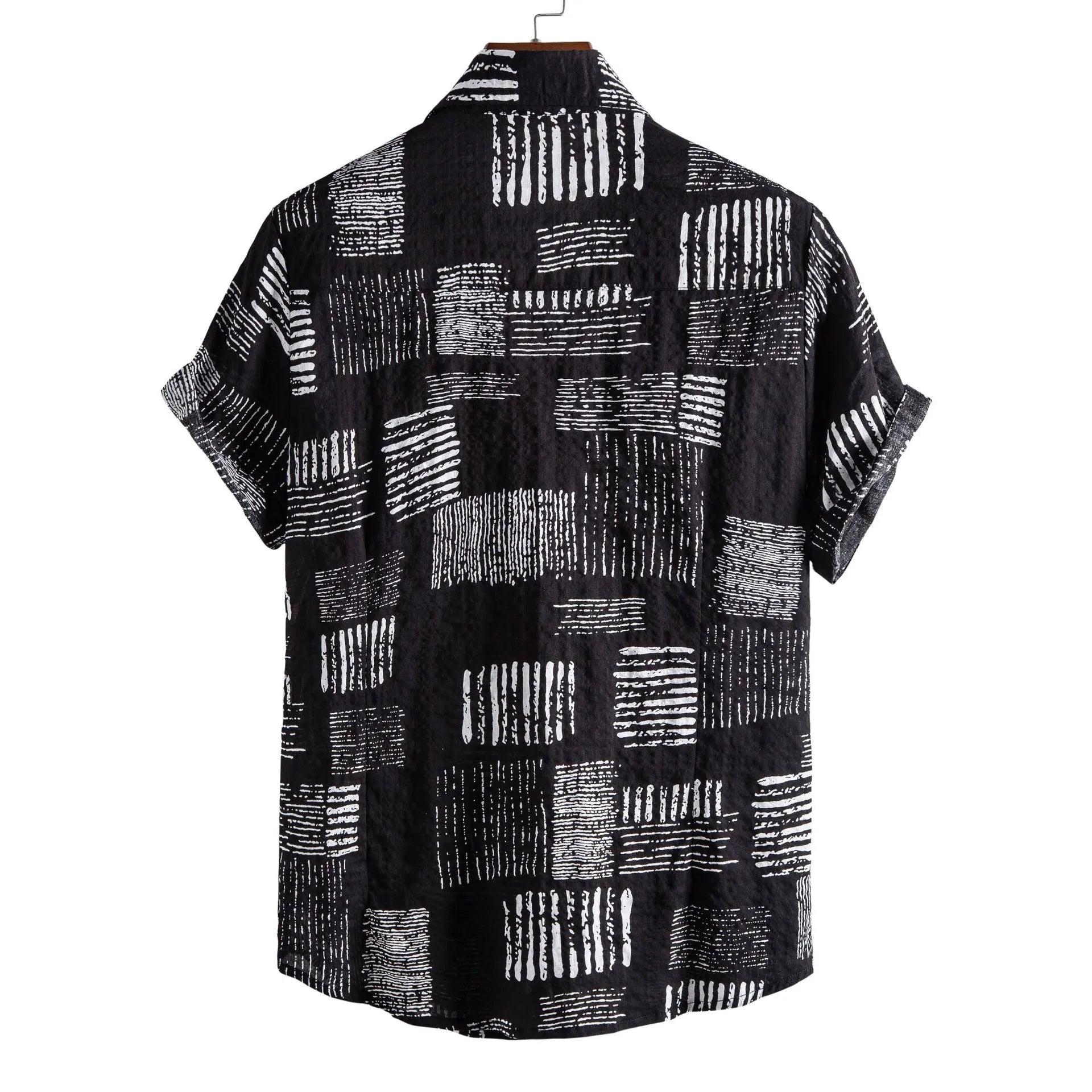 Men's Plus Size Casual Printed Short Sleeve Shirt
