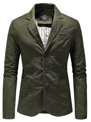 Men's Plus Size Casual Slim Fit Button Up Blazer Army Green / M